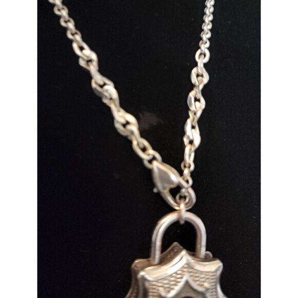 Brighton Love Padlock Silver Long Necklace - Picture 5 of 6